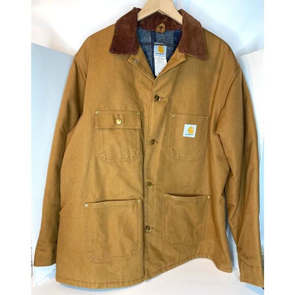 Vintage Carhartt Jacket Brown Duck Blanket Lined Chore Coat Men’s Sz. 46 - Picture 3 of 17